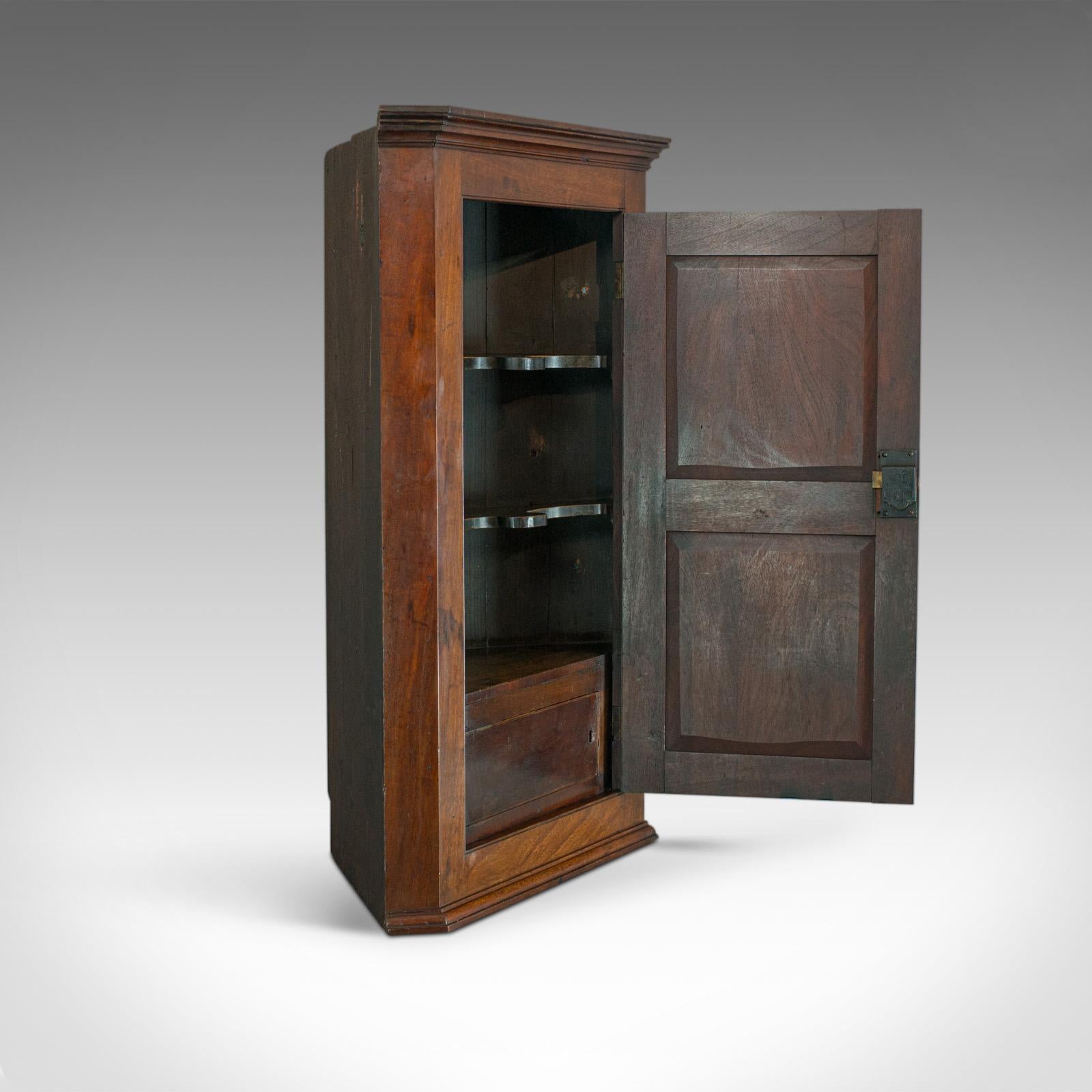 Antique Corner Cabinet, English, Georgian, Mahogany, Cupboard, circa 1800 In Good Condition In Hele, Devon, GB