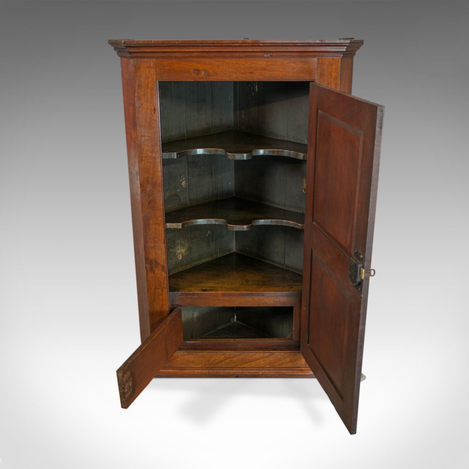 Antique Corner Cabinet, English, Georgian, Mahogany, Cupboard, circa 1800 3