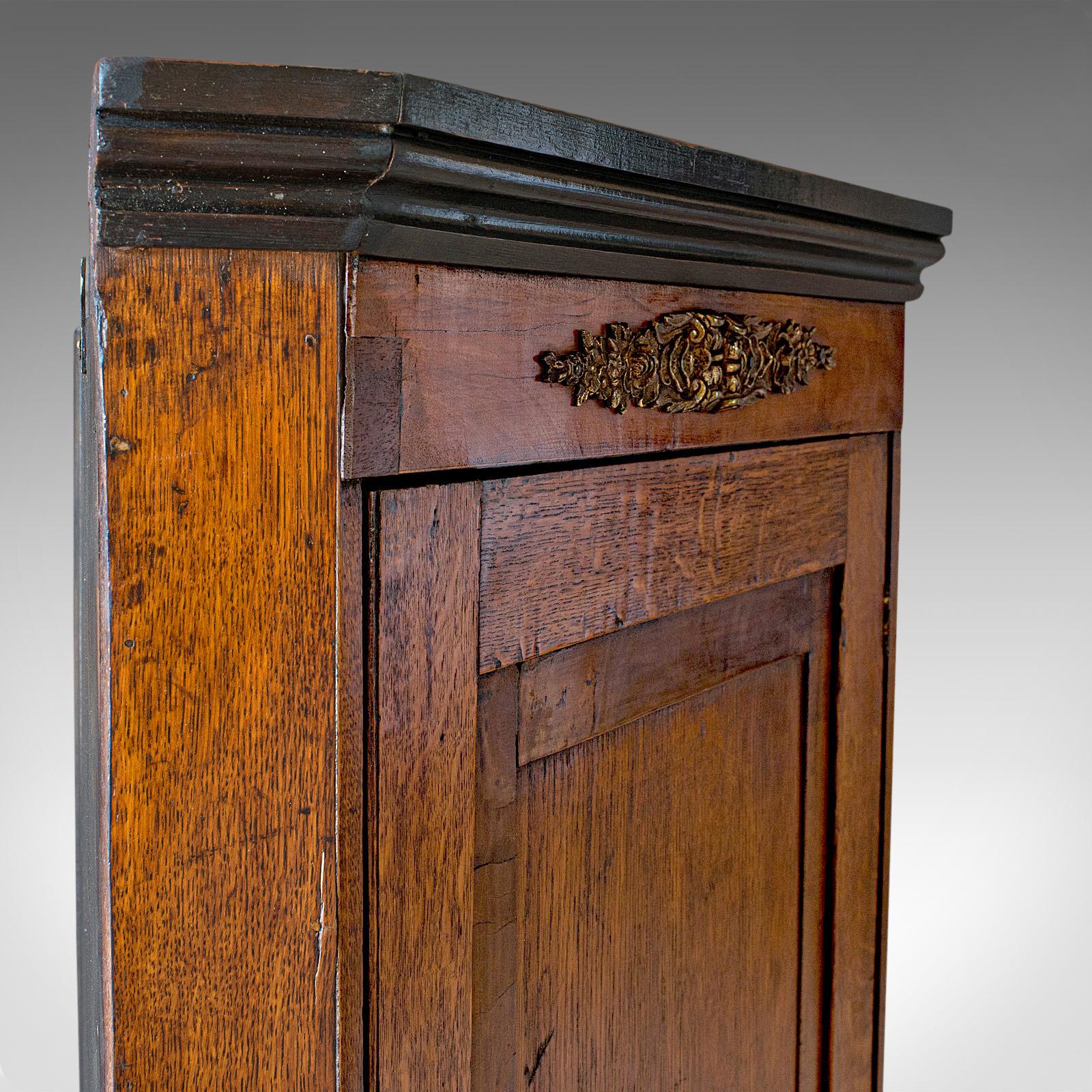 Antique Corner Cabinet, English, Oak, Mahogany, Georgian, Hanging Cupboard, 1800 3