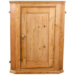 Antique Corner Cabinet, English, Victorian, Pine Hanging Cupboard, circa 1880