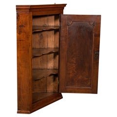 Used Corner Cabinet, English, Wall Cupboard, Floor Standing, Georgian, c 1780