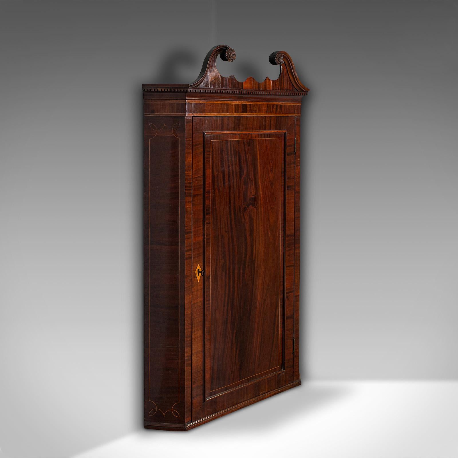 Antique Corner Cabinet, English, Wall Cupboard, Georgian, C.1760 For Sale 1