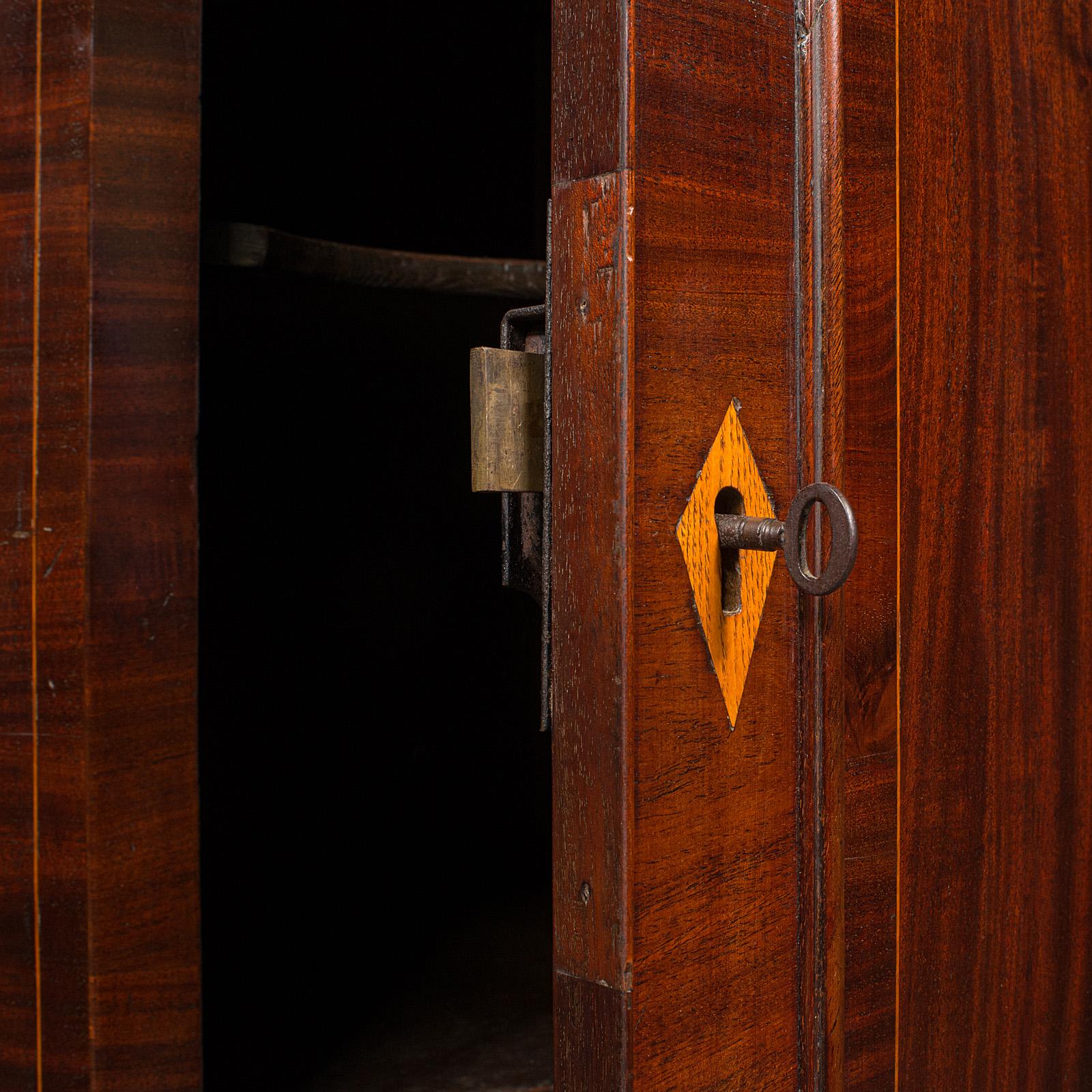 Wood Antique Corner Cabinet, English, Wall Cupboard, Georgian, C.1760 For Sale