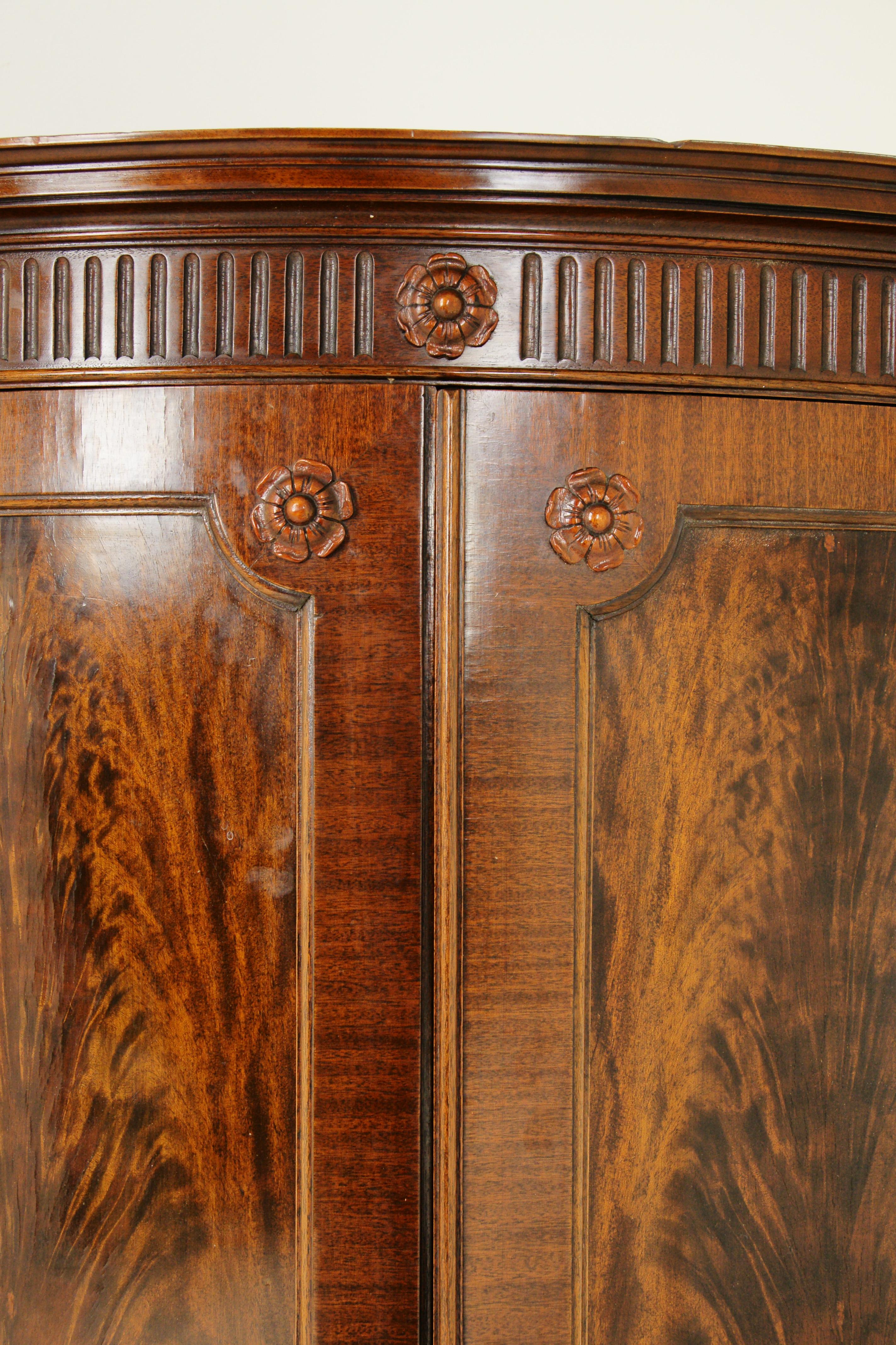 Hand-Crafted Antique Corner Cabinet, Entryway Decor, Carved Cabinet, Scotland 1880, B1457