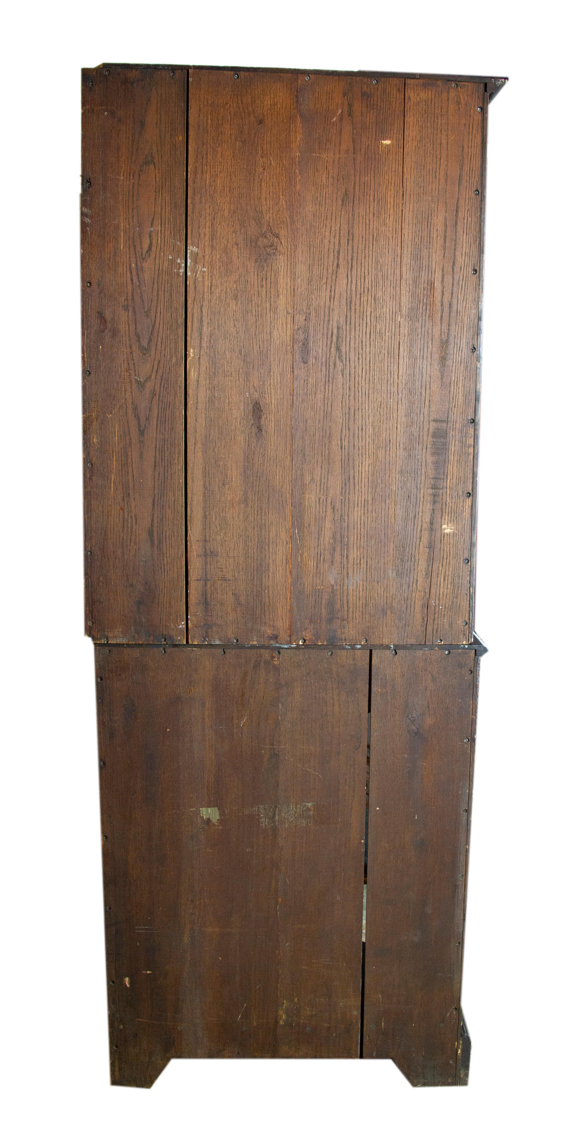 Antique Corner Cabinet, Entryway Decor, Carved Cabinet, Scotland, 1950 1