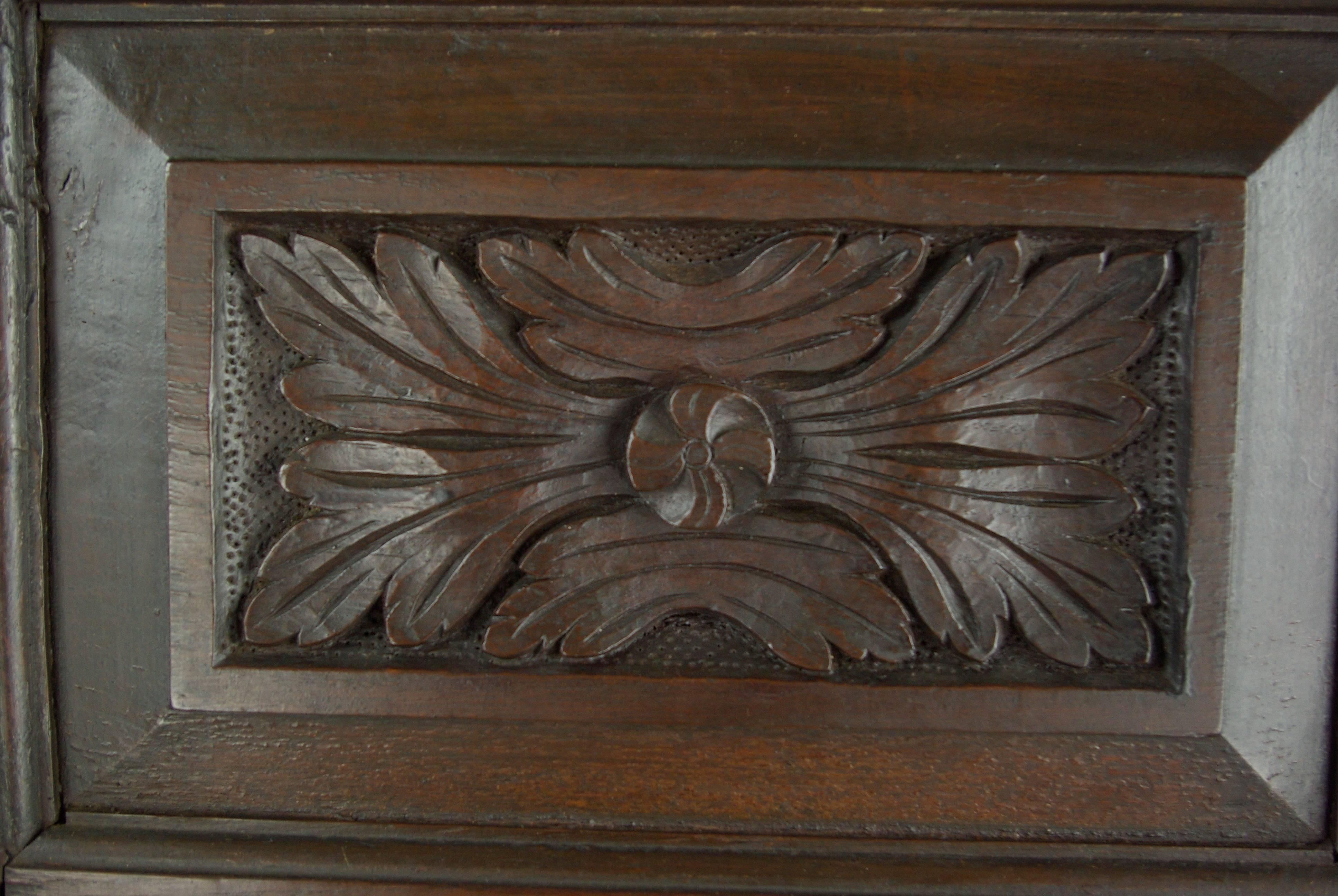 Hand-Carved Antique Corner Cabinet, Entryway Organizer, Scotland 1780, Ancient Antique