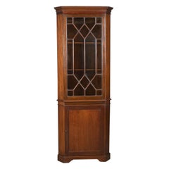 Antique Corner Cabinet, Glazed, Display, Edwardian in Georgian Taste, circa 1910