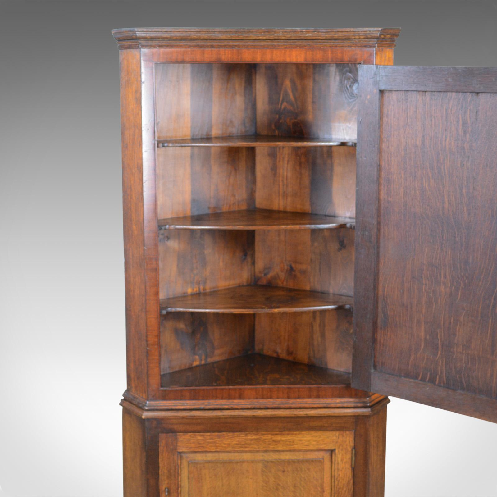 18th Century and Earlier Antique Corner Cabinet on Stand, George III, Oak, Mahogany, circa 1770 and Later