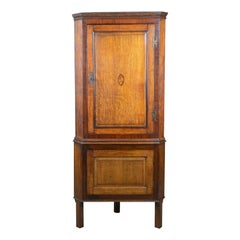 Antique Corner Cabinet on Stand, George III, Oak, Mahogany, circa 1770 and Later