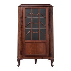 Antique Rustic Italian Piemontese Corner Cabinet For Sale at 1stDibs