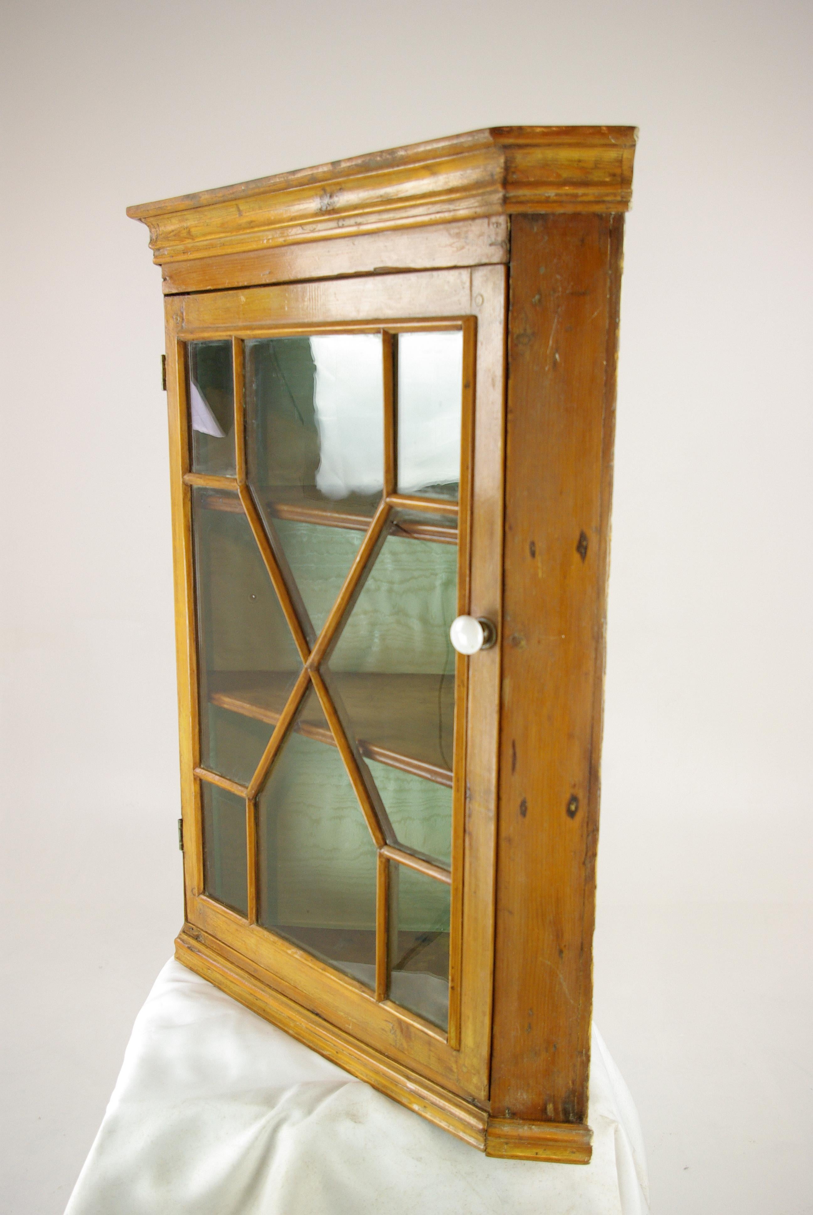 Antique Corner Cabinet Victorian Pine Hanging Cabinet Scotland