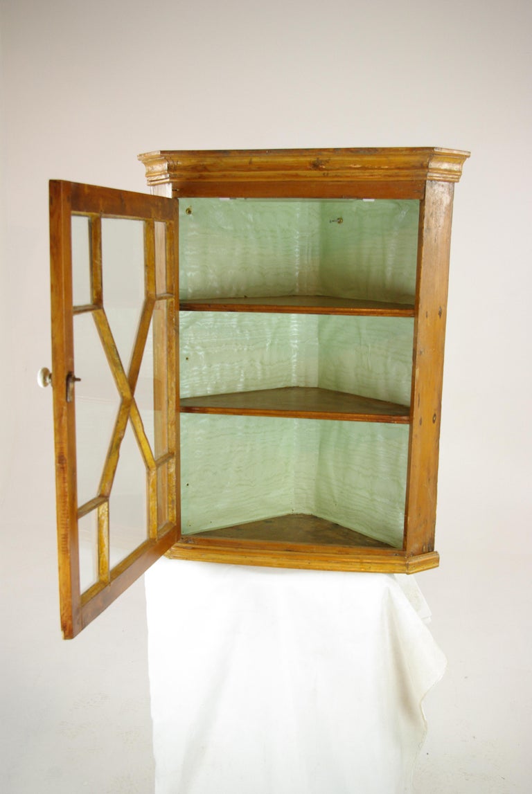 Antique Corner Victorian Pine Hanging Scotland, 1870, B1332A at 1stDibs