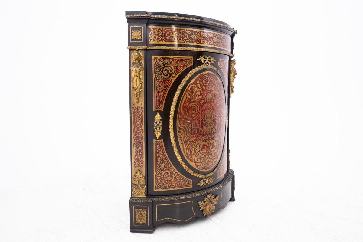 Napoleone III Antica cassettiera angolare in stile Boulle, Francia, metà del XIX secolo. in vendita