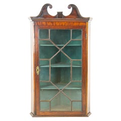Antique Corner Cupboard, Victorian Cabinet Hanging Cabinet, Scotland 1870, B1447