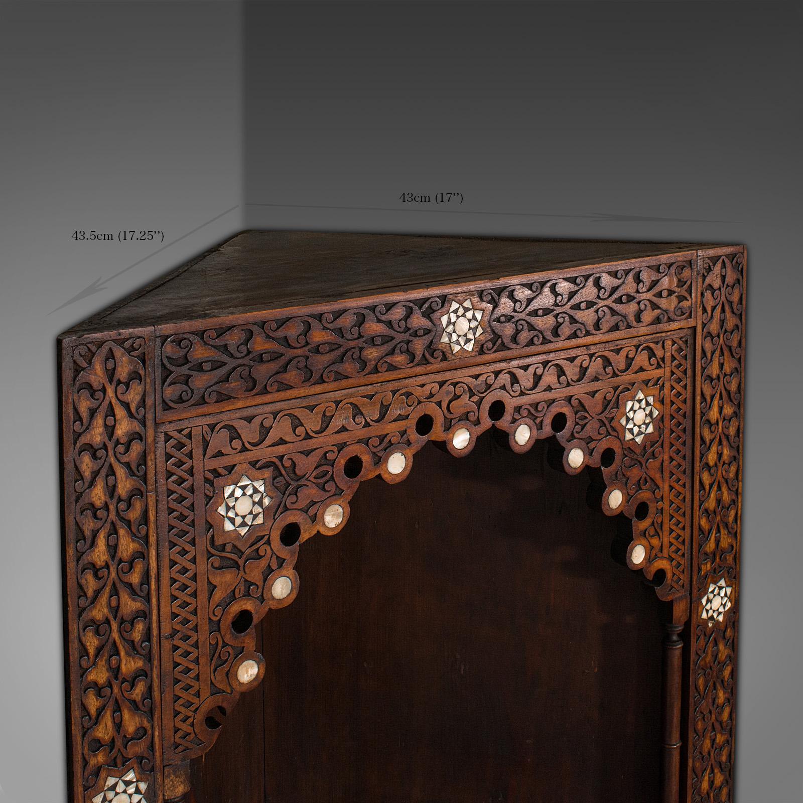 Antique Corner Display Stand, Open Shelf Cabinet, Moorish Taste, Victorian, 1900 For Sale 6
