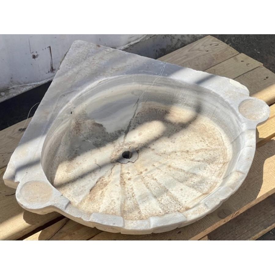 Stone Antique Corner Marble Shell Sink For Sale