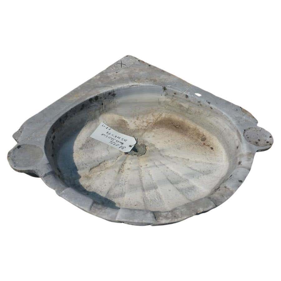 Antique Corner Marble Shell Sink For Sale at 1stDibs