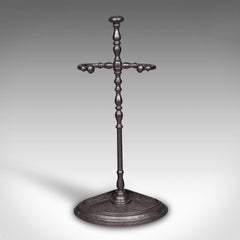 Antique Corner Umbrella Stand, French, Cast Iron, Hallway Drying Rack, Victorian