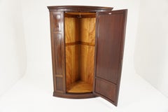 Antique Corner Wardrobe, Flamed Mahogany, Corner Armoire, Scotland 1900, B1945