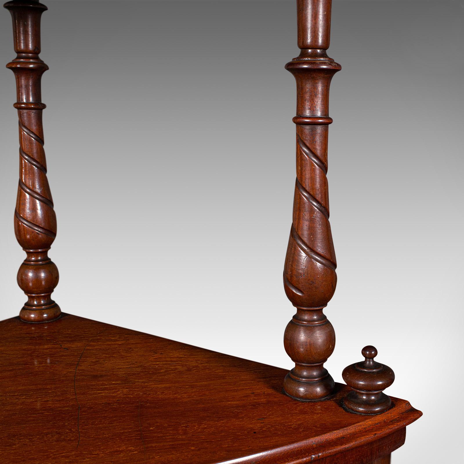 19th Century Antique Corner Whatnot, English, Walnut, Country House Display Stand, Victorian For Sale