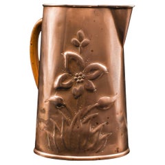 Antike Cornish Love Jug, Englisch, Kupfer, Dekor, Vase, Servierkanne, Viktorianisch