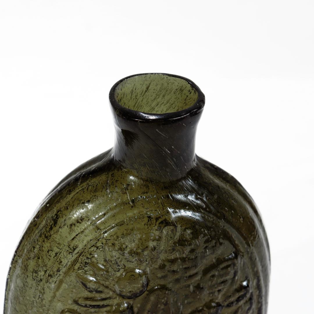 Antique Cornucopia / Urn Pictoral American Blown Glass Flask or Bottle G-III For Sale 5