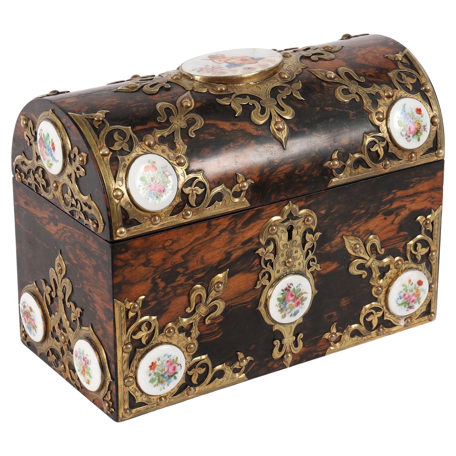 Antique Coromandel and Brass Stationary Casket Howell James & Co.19th Century