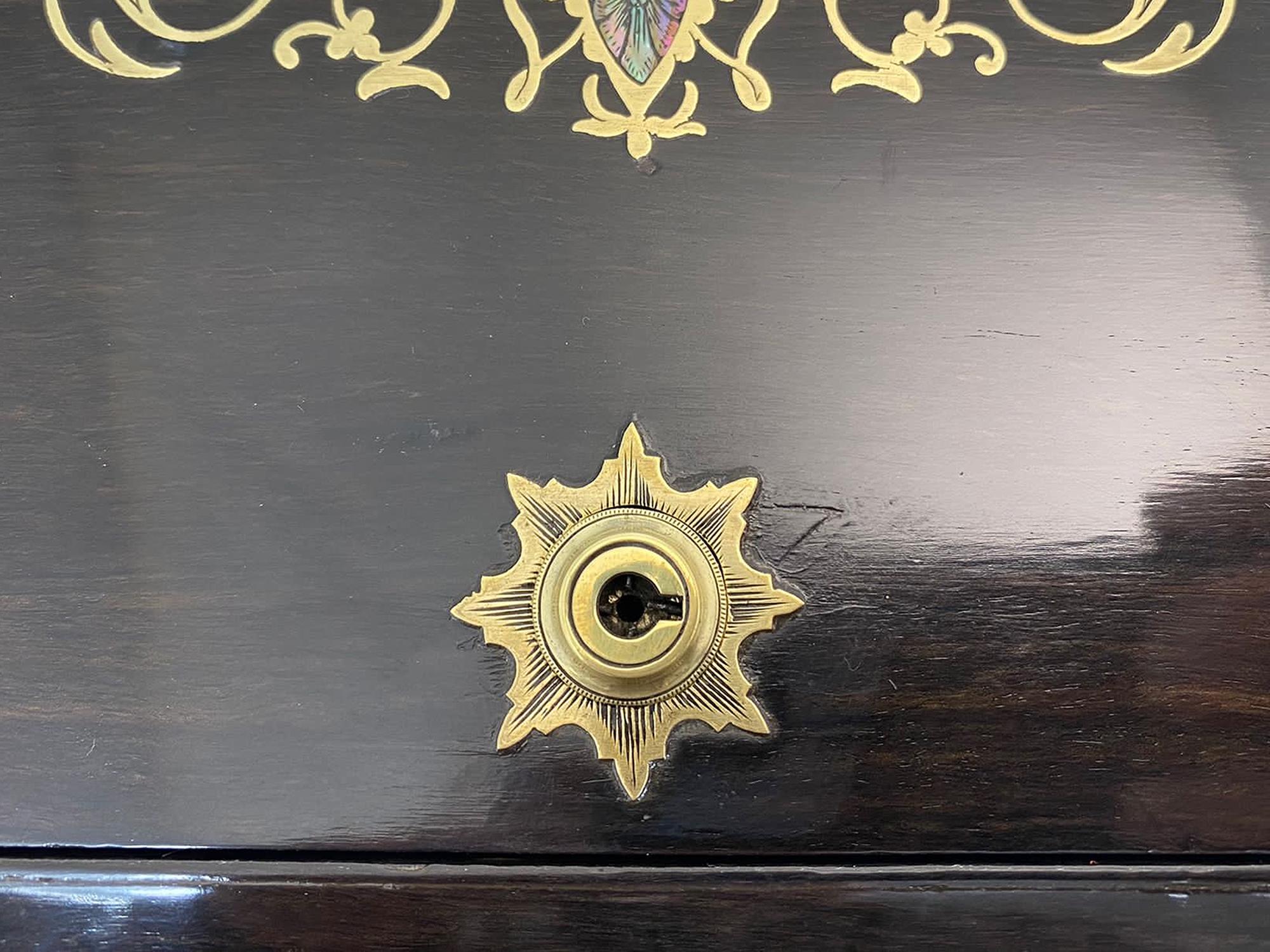 Antique Coromandel and Satinwood Writing Slope by Austin of Dublin 1