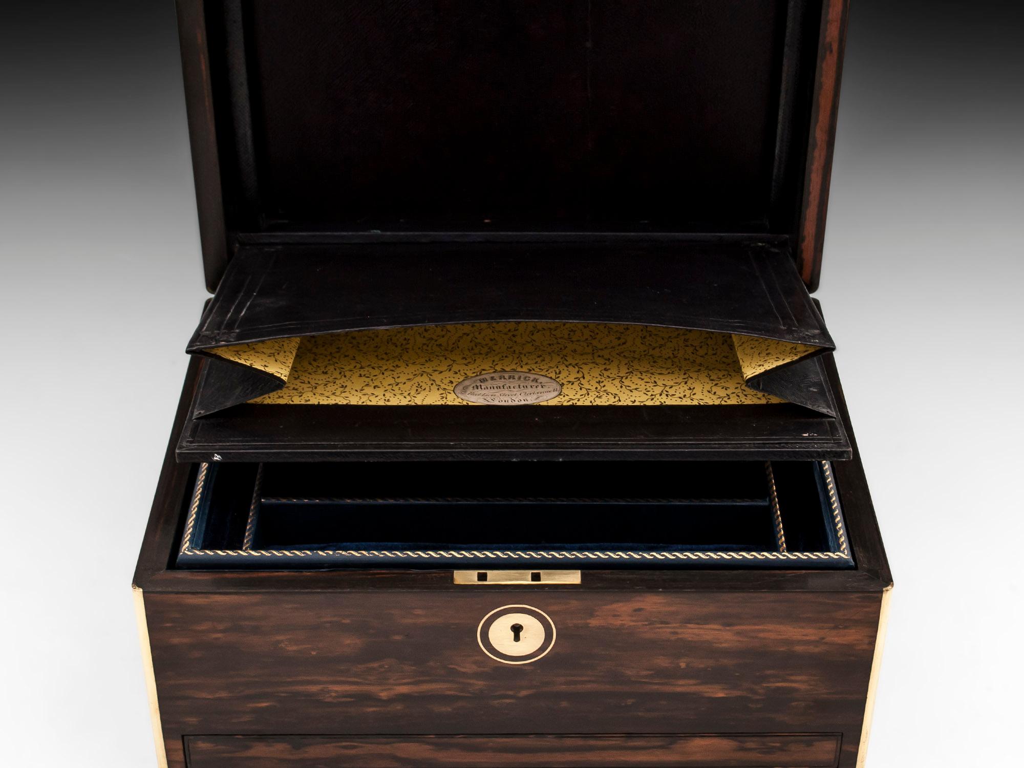 Antique Coromandel Brass Bound Jewelry Box, 19th Century 3