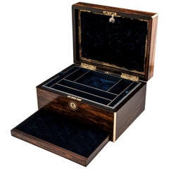 Antique Coromandel Brass Bound Jewelry Box, 19th Century