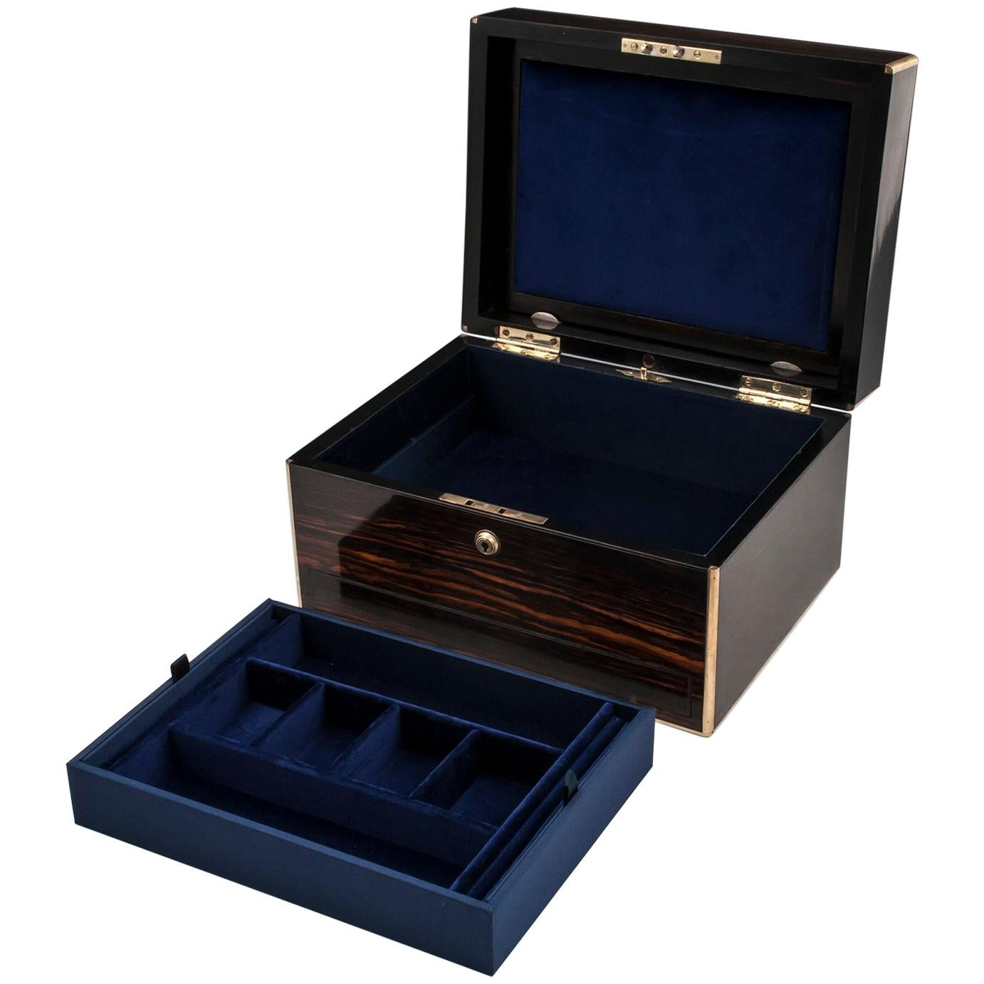 Antique Coromandel Brass Bound Jewelry Box
