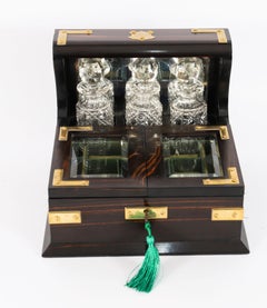 Antique Coromandel Combination Scent /Jewellery Casket Tantalus 19th Century