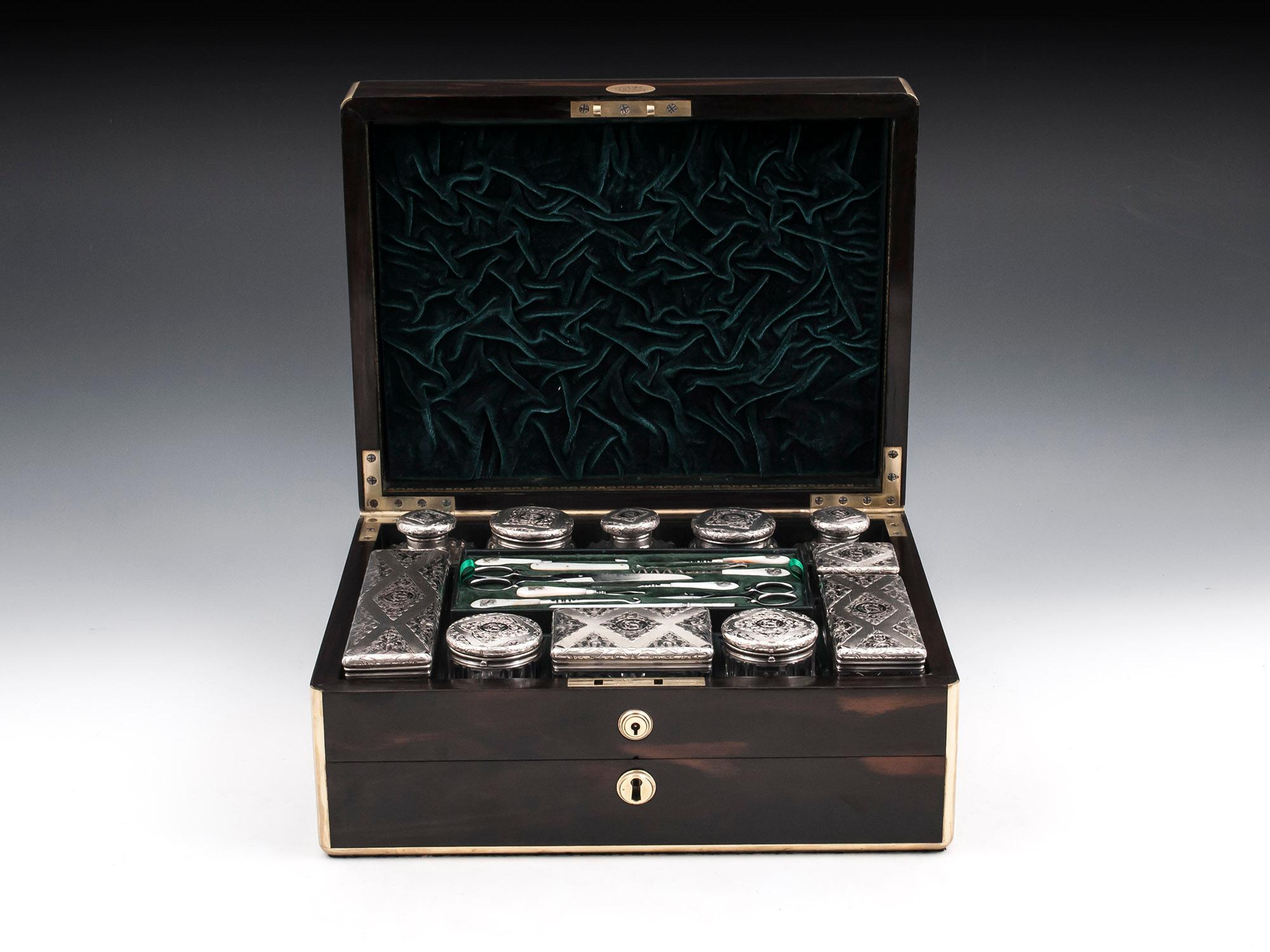 Antique Coromandel Gentleman’s Vanity Box Brownett and Rose, 19th Century 1