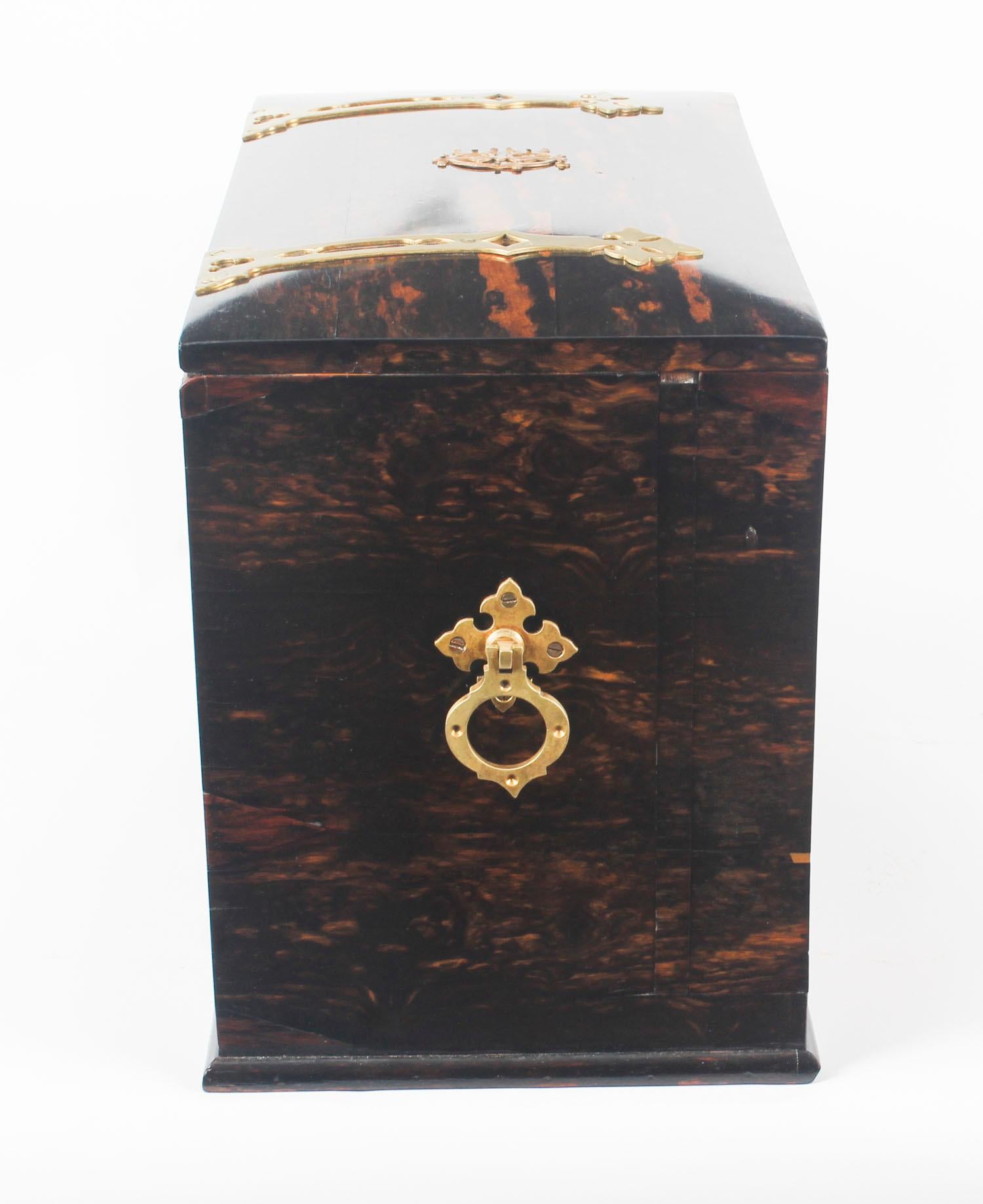 Antique Coromandel Gothic Revival Travelling Writing Box, 19th Century 1