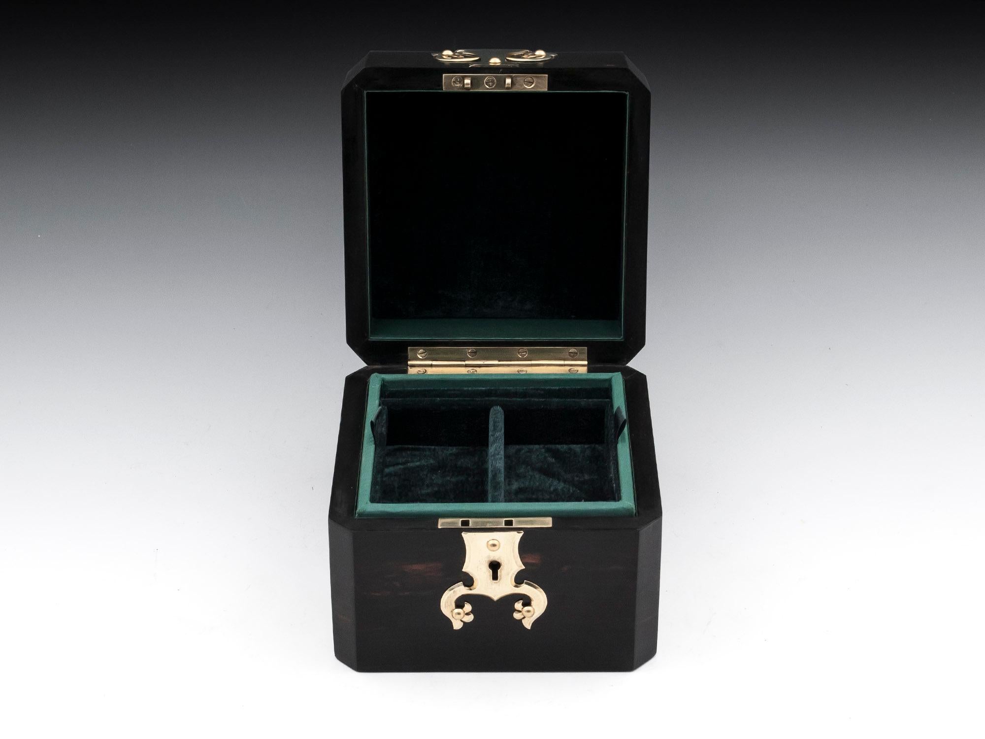 19th Century Antique Coromandel Jewelry Brass Watch Box