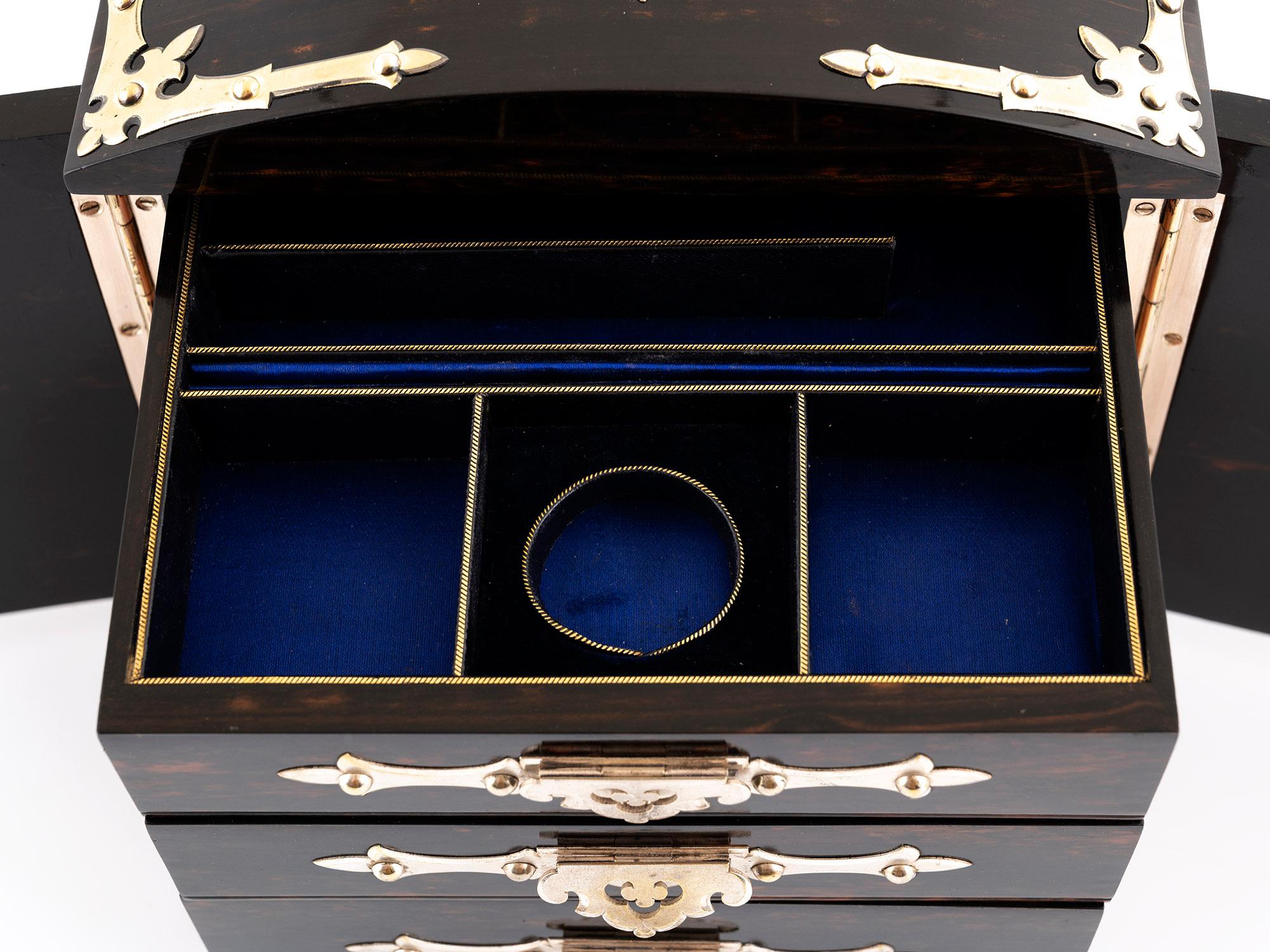 Antique Coromandel Jewelry Cabinet by Betjemann & Son For Sale 3