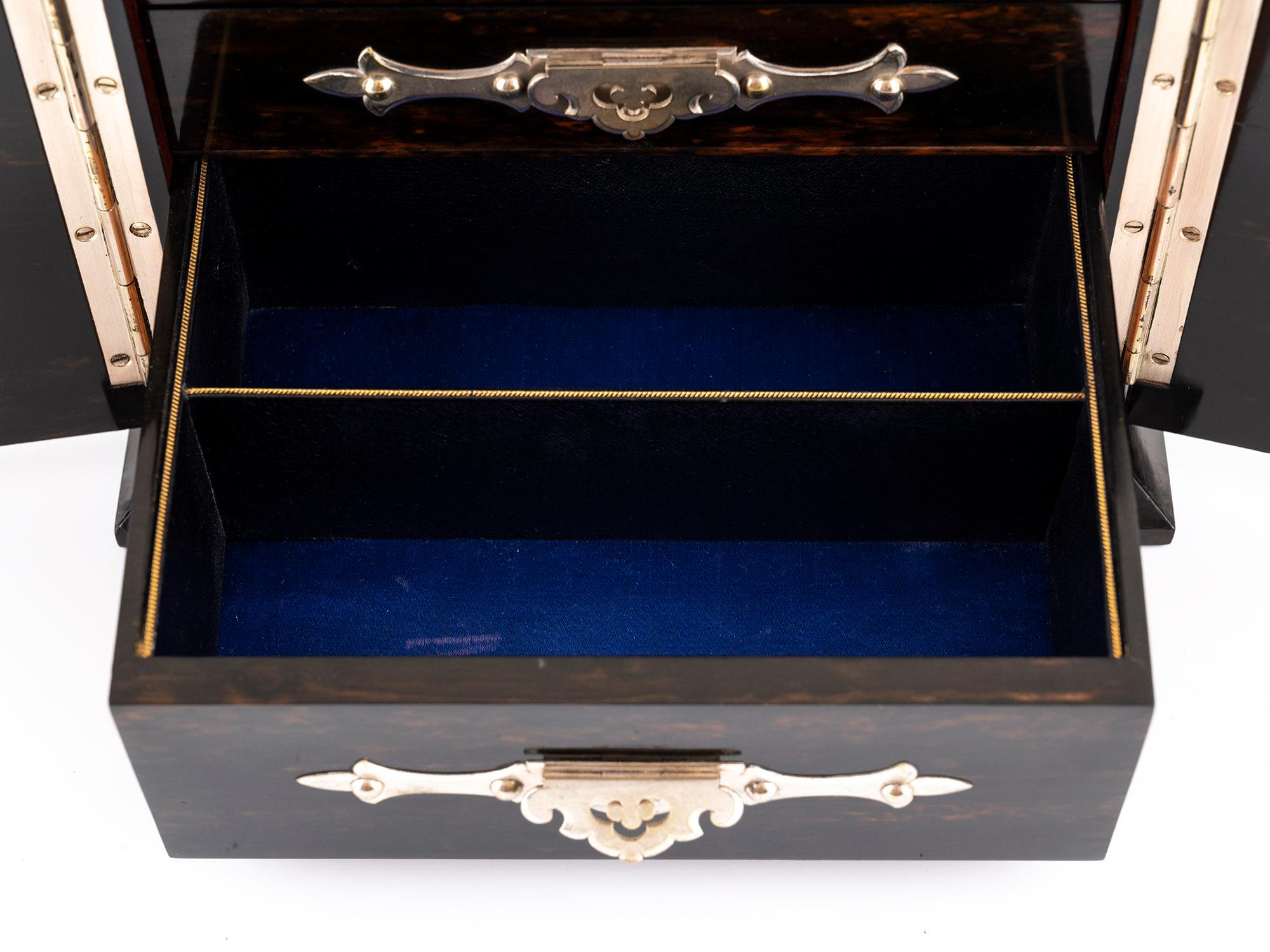 Antique Coromandel Jewelry Cabinet by Betjemann & Son For Sale 1