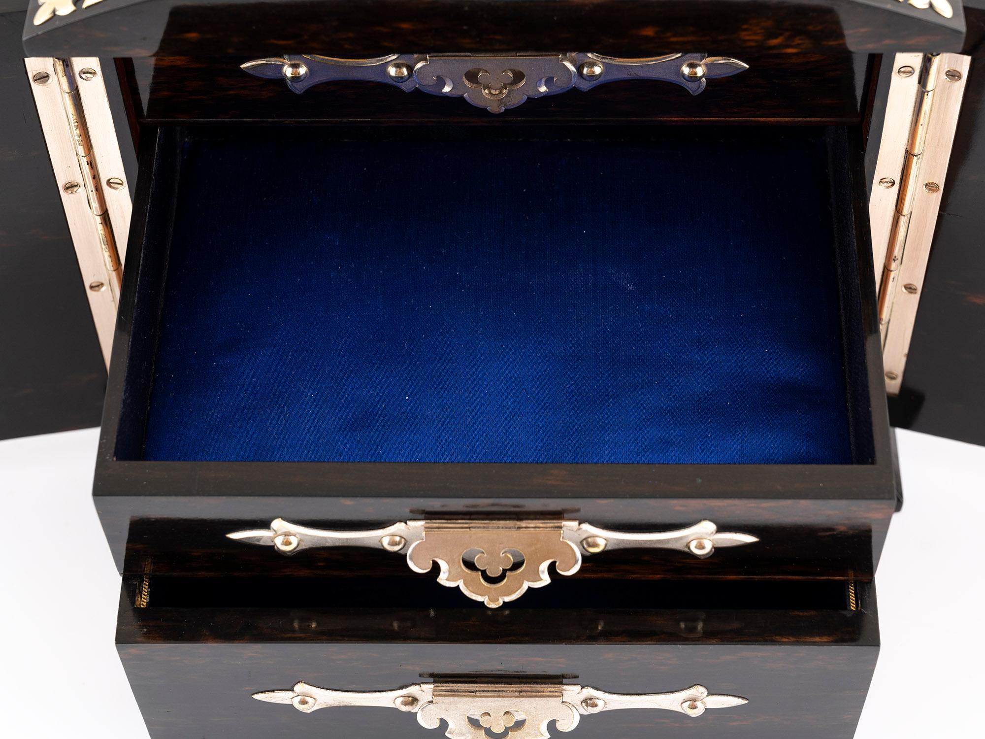 Antique Coromandel Jewelry Cabinet by Betjemann & Son For Sale 2