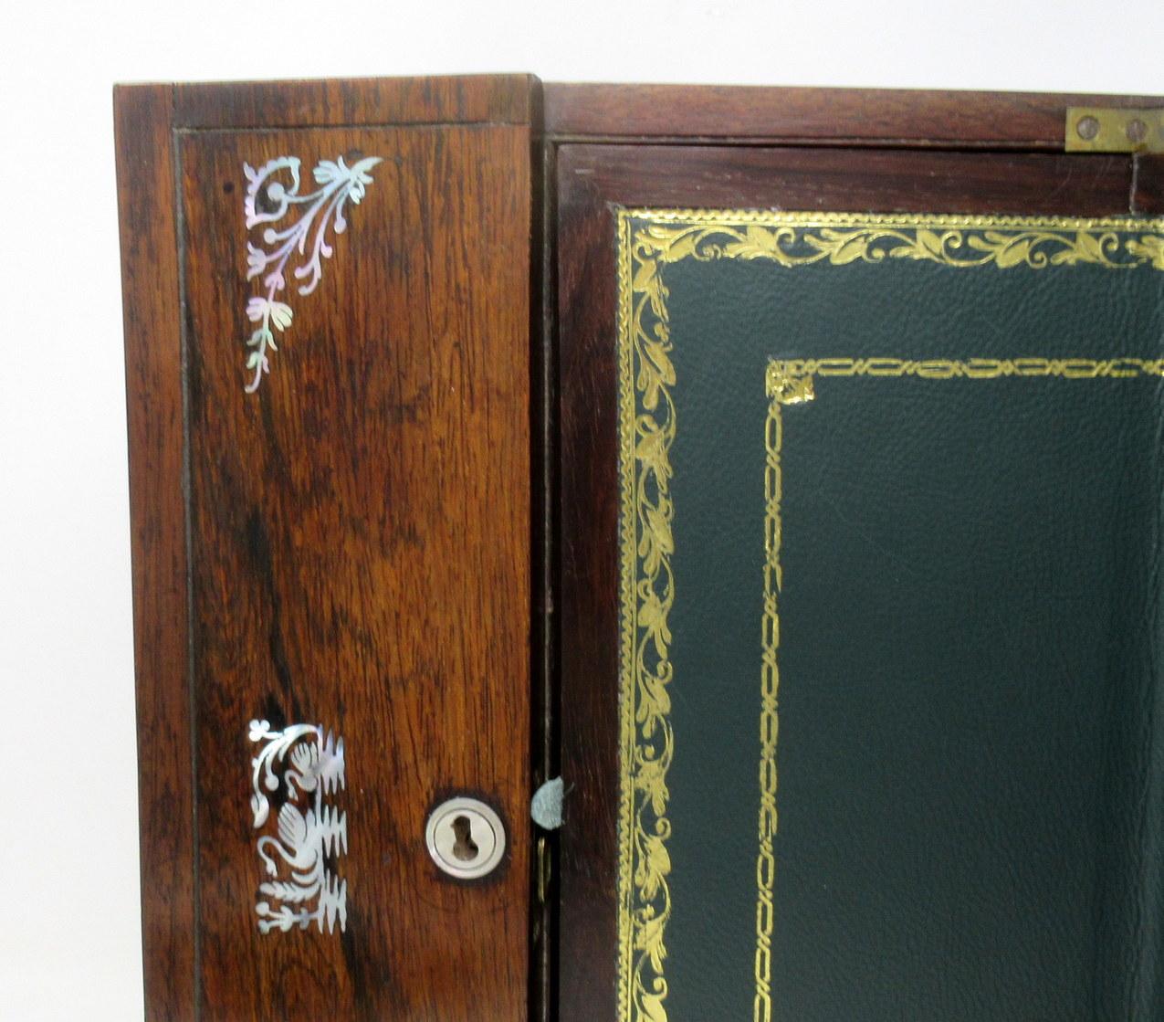 Antique Coromandel Mahogany Mother of Pearl Victorian English Writing Slope Box 2