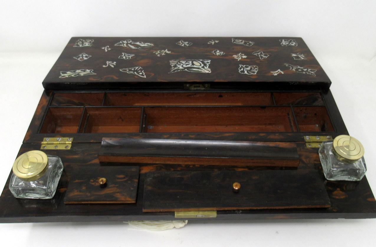 Antique Coromandel Mahogany Mother of Pearl Victorian Writing Slope Box 6
