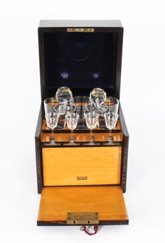 Antique Coromandel Tantalus Humidor Drew & Son 19th C