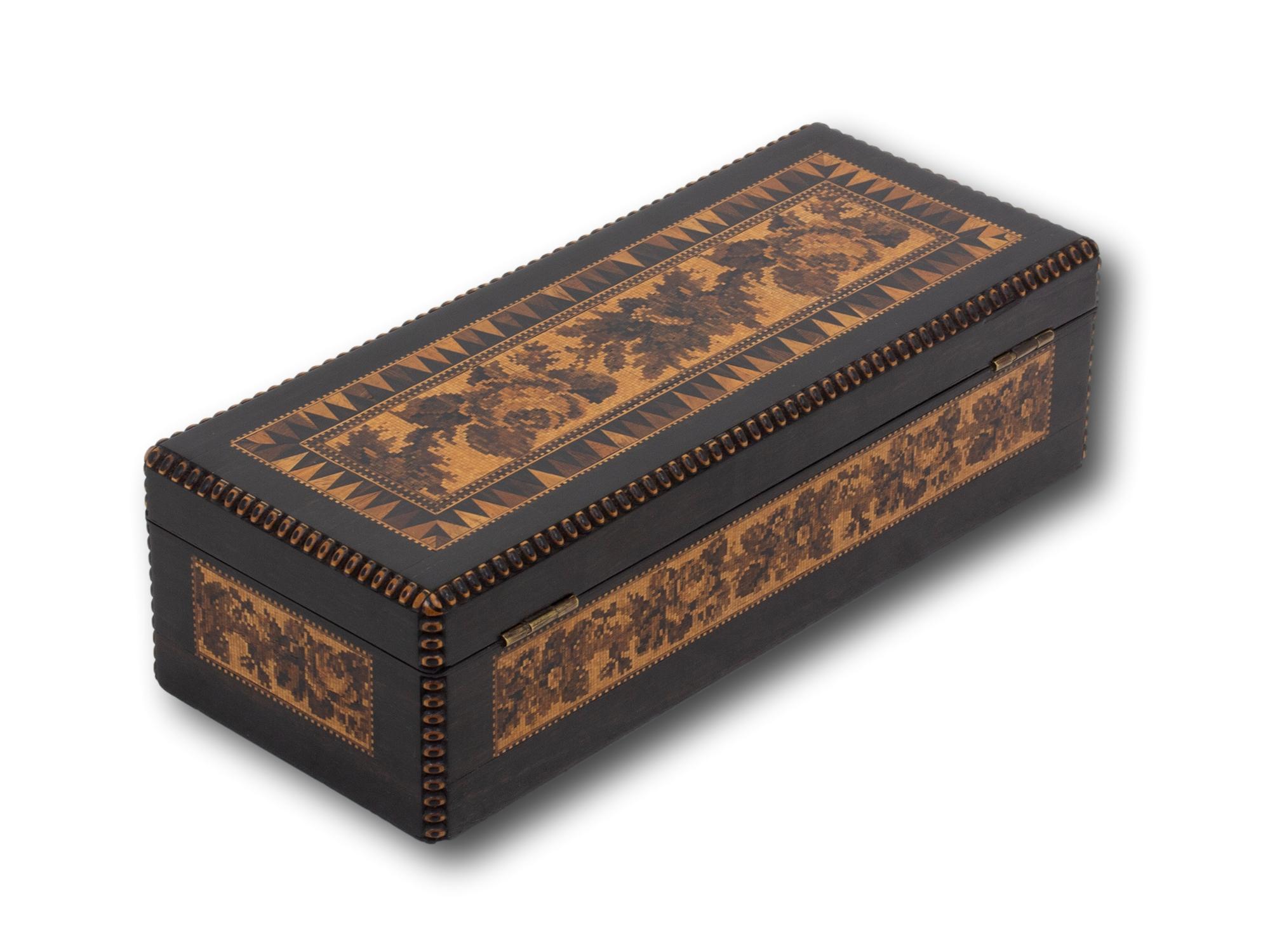 High Victorian Antique Coromandel Tunbridge Ware Trinket Keepsake Box