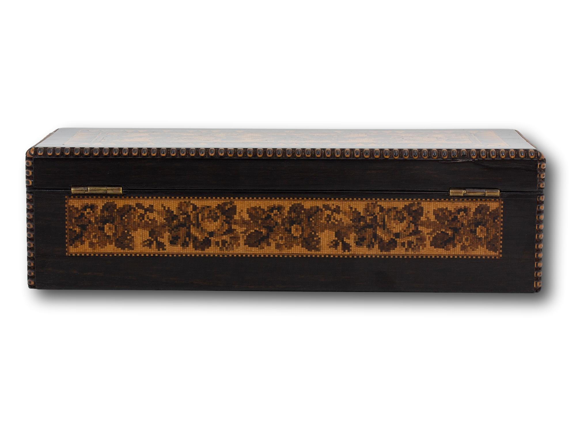 Antique Coromandel Tunbridge Ware Trinket Keepsake Box In Good Condition In Northampton, GB