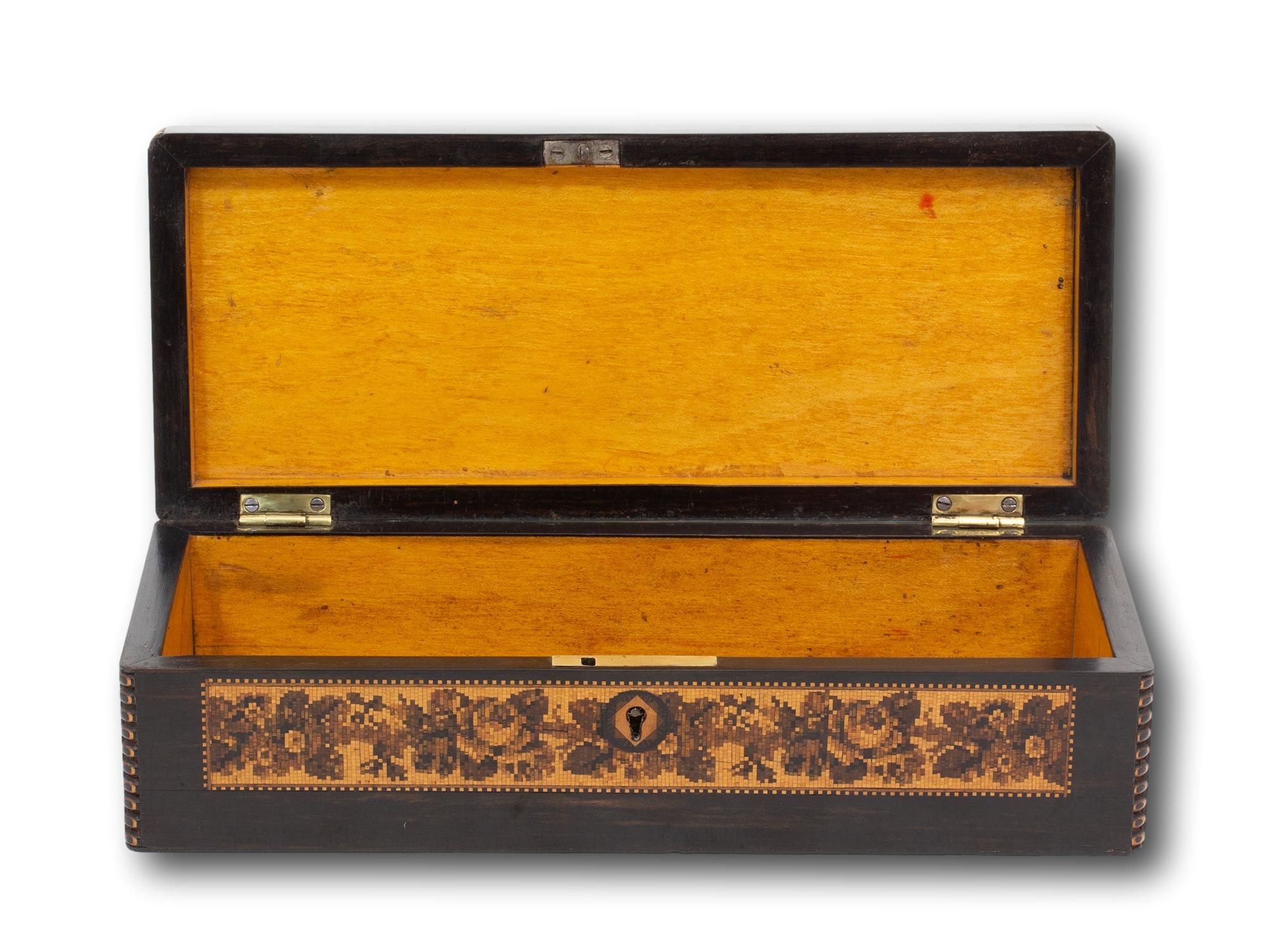 Antique Coromandel Tunbridge Ware Trinket Keepsake Box 1