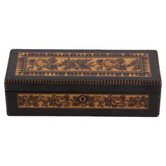 Antique Coromandel Tunbridge Ware Trinket Keepsake Box