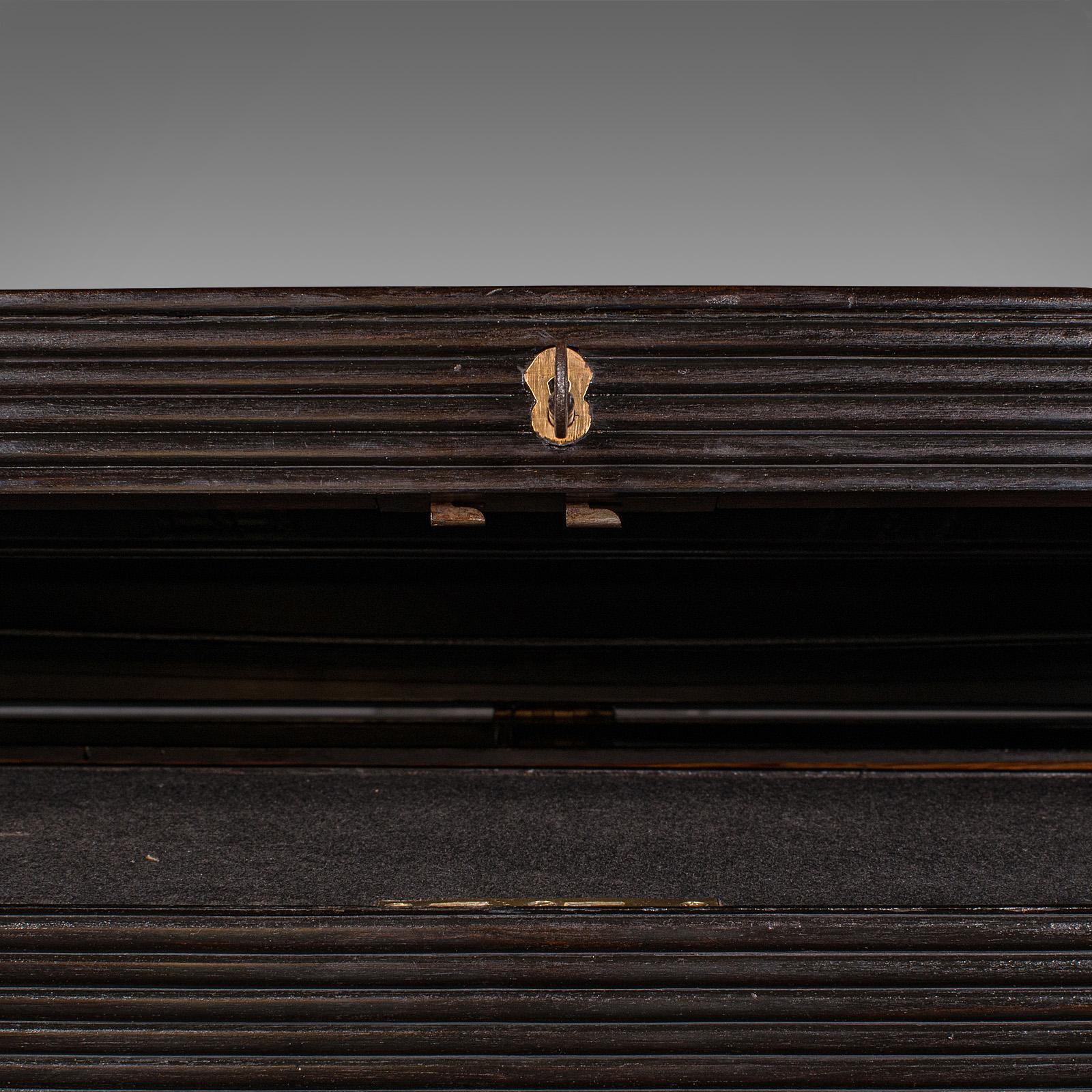 Antique Correspondence Box, Ceylon, Ebony, Campaign, Writing Slope, Victorian For Sale 4