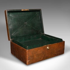 Antique Correspondence Box, English, Leather, Travel, After Asprey, Victorian