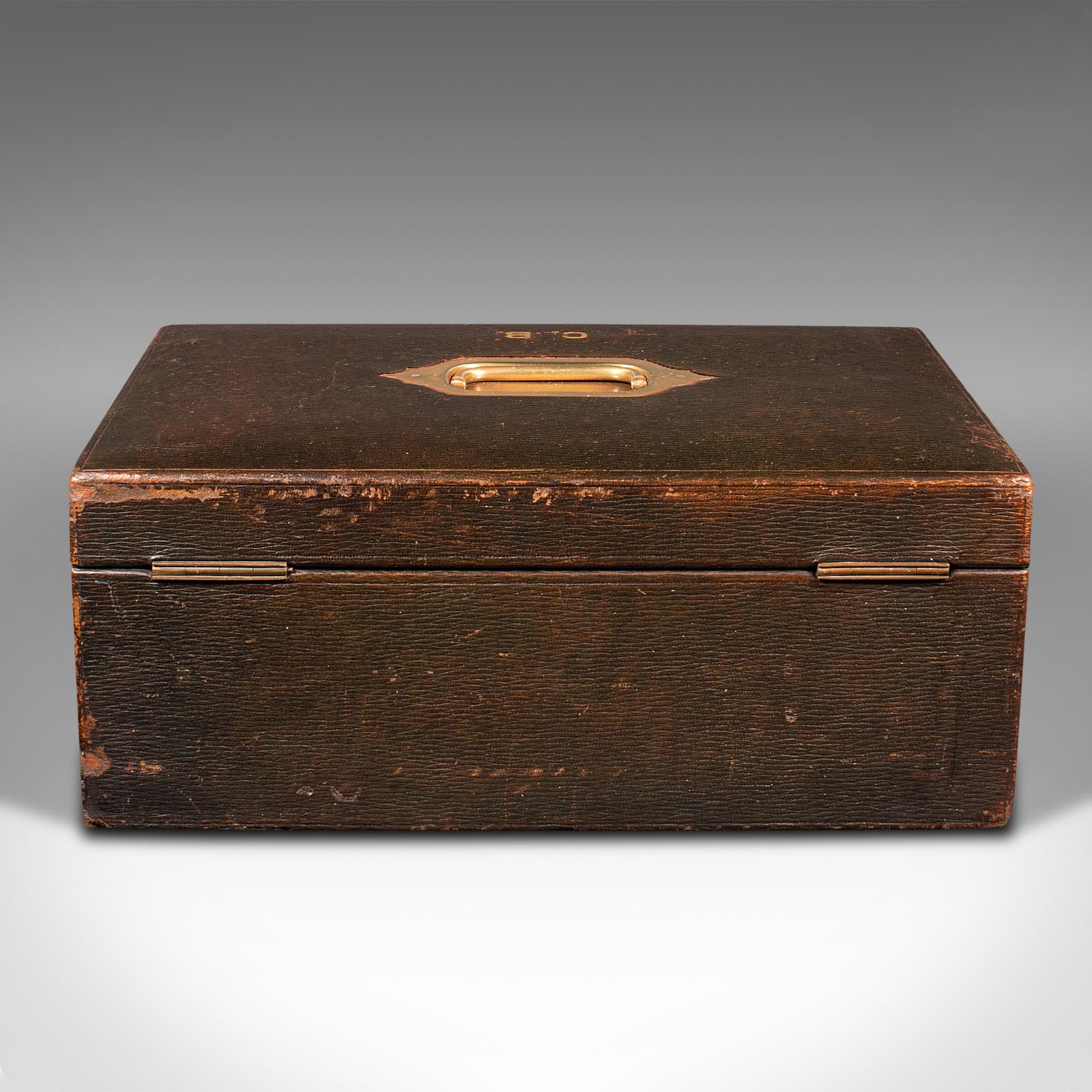 XIXe siècle Boîte de correspondance ancienne, anglaise, cuir, voyage, d'après Asprey, victorienne en vente