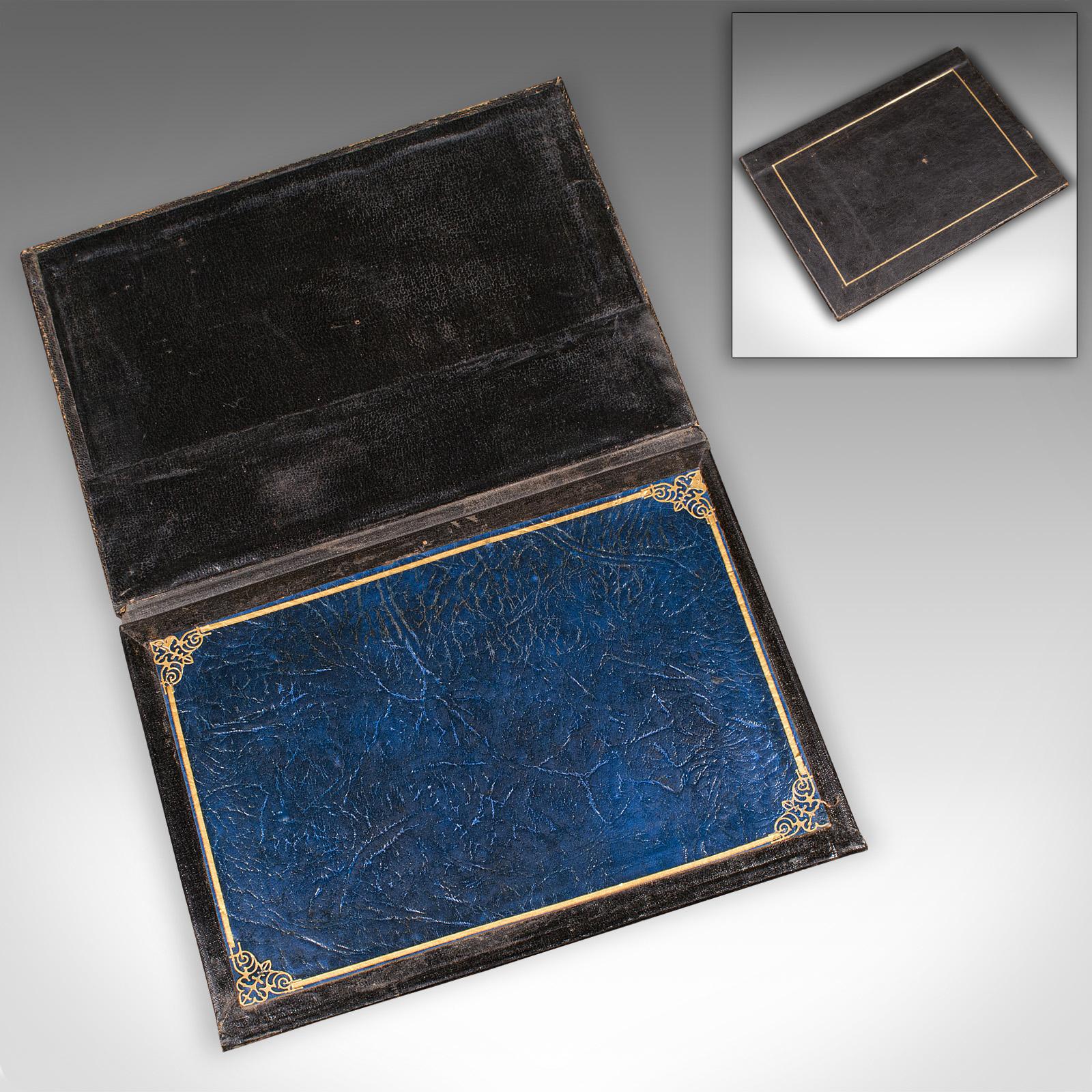 Antique Correspondence Box, English, Leather, Writing Case, Victorian, C.1890 For Sale 5