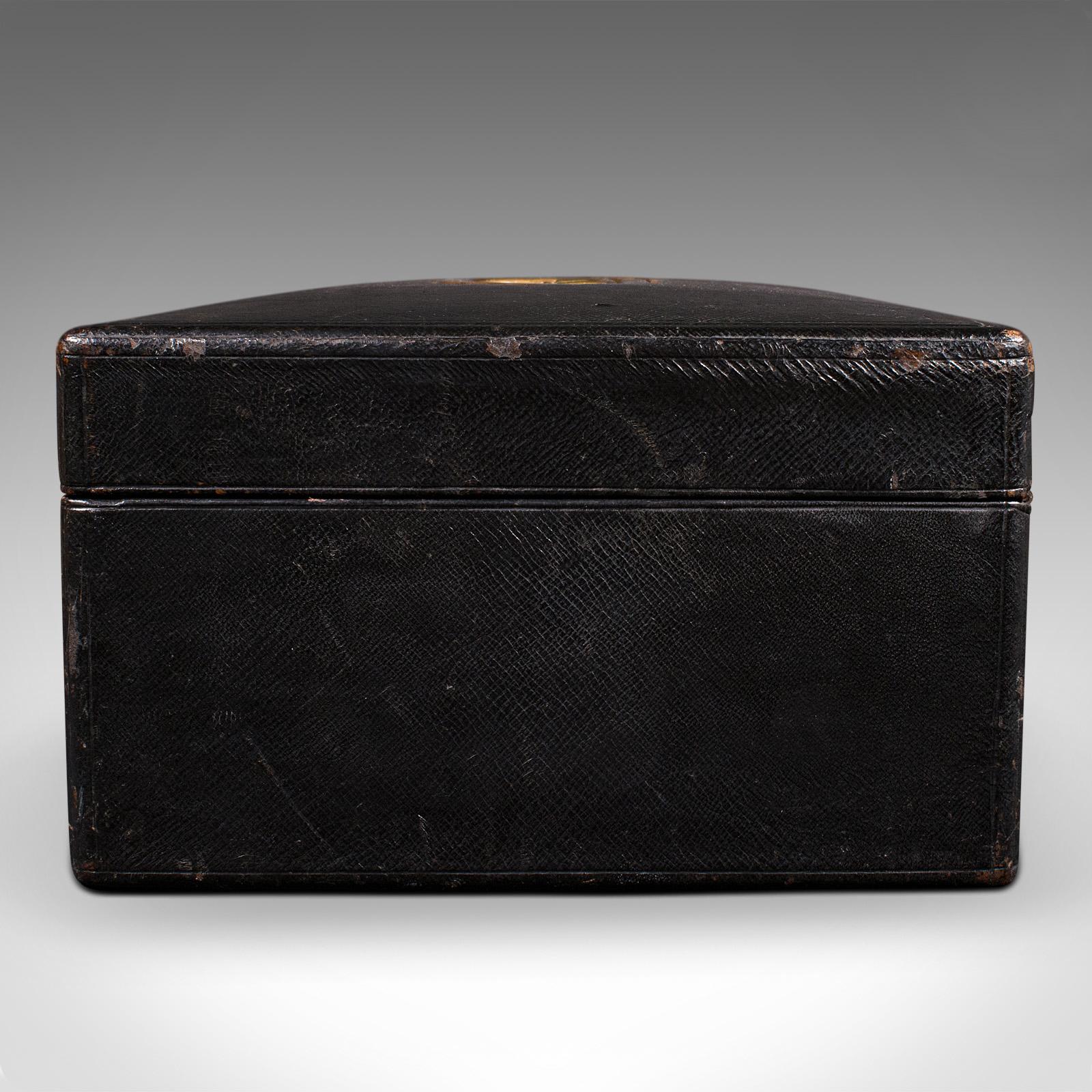 Antique Correspondence Box, English, Leather, Writing Case, Victorian, C.1890 In Good Condition For Sale In Hele, Devon, GB
